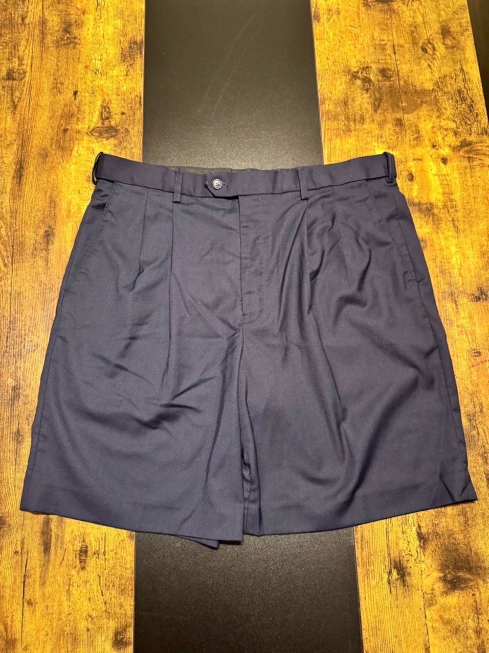 Bocaccio Golf Navy Pleated Shorts Mens 36 Stretch Waist Classic Preppy